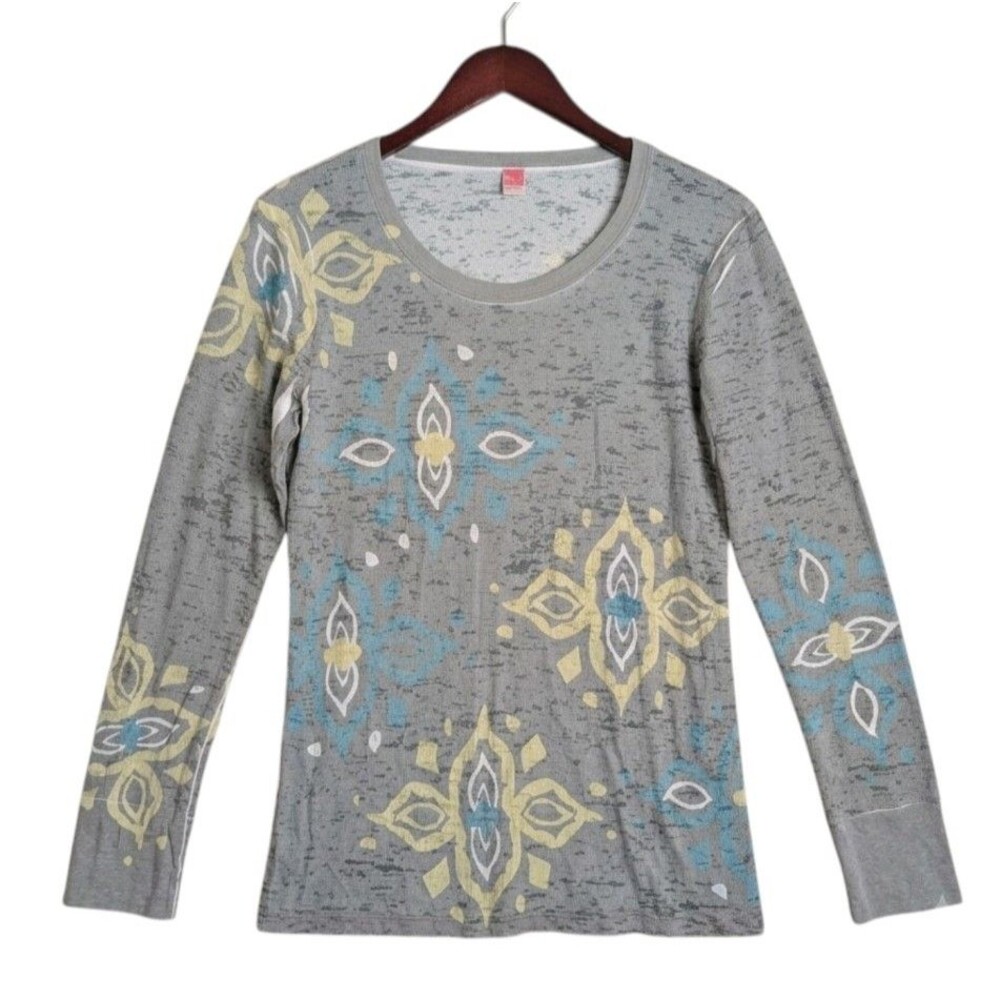 Before + Again Sundance Waffle Long Sleeve Top Tee Shirt